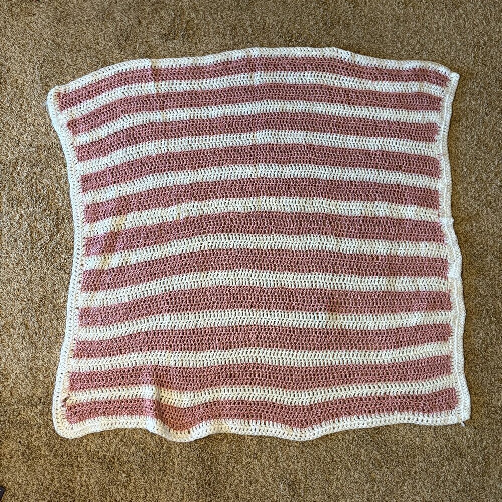 Handmade baby girl knitted baby blanket